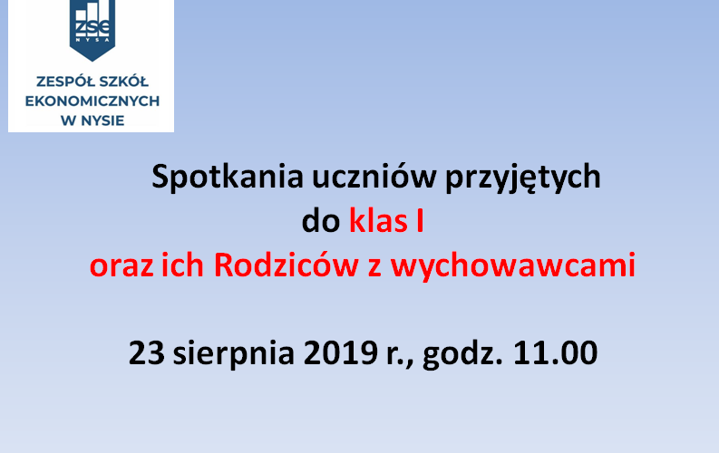 Spotkania uczniów przyjętych do klas I oraz ich Rodziców z wychowawcami