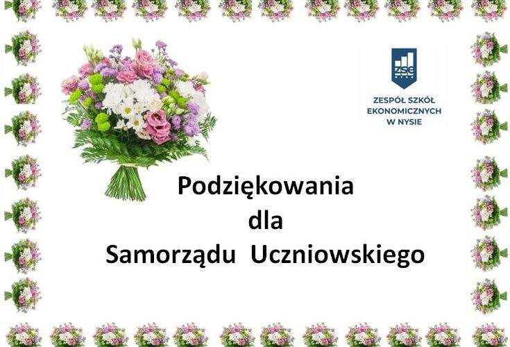 Podziękowania dla Samorządu Uczniowskiego