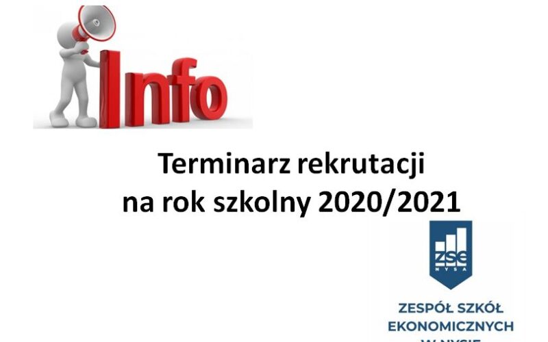 Terminarz rekrutacji na rok szkolny 2020/2021