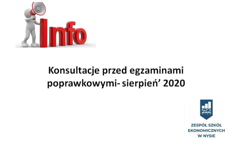 Konsultacje przed egzaminami poprawkowymi- sierpień’ 2020