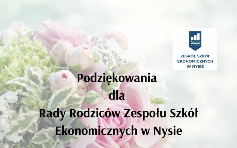 Podziękowania dla Rady Rodziców