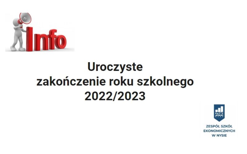 Uroczyste zakończenie roku szkolnego