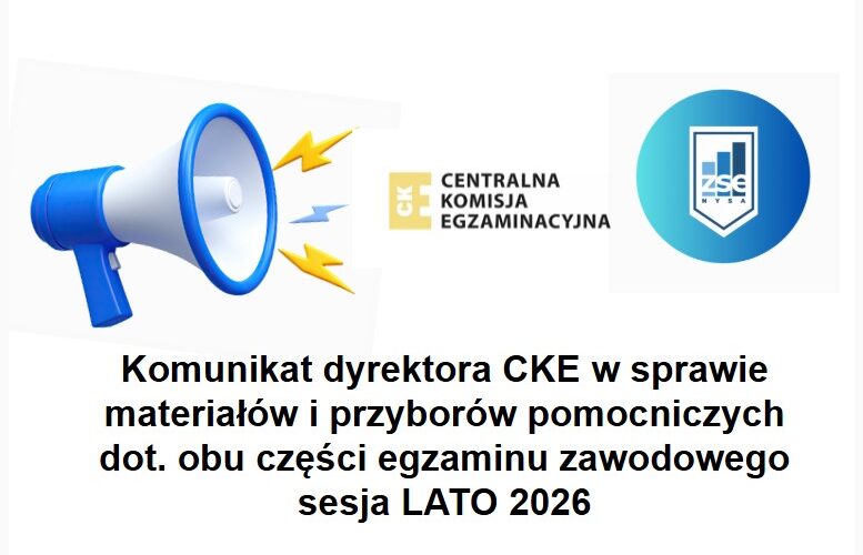 Egzamin zawodowy Sesja Lato 2026 – przybory